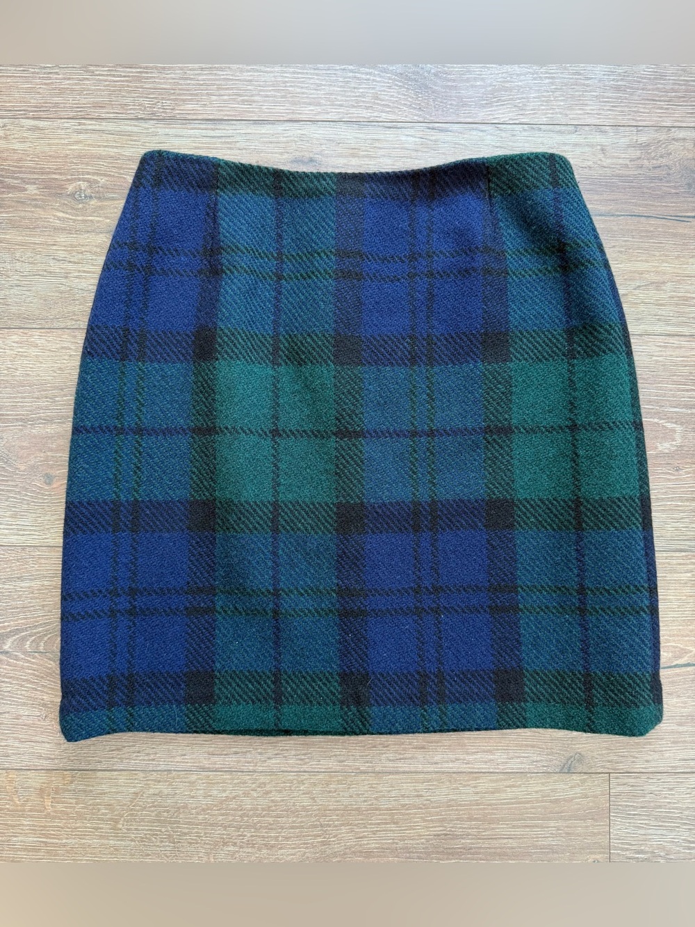 Eddie Bauer Vintage Women's Blue/Green Plaid Wool-Blend Mini Skirt Size 10